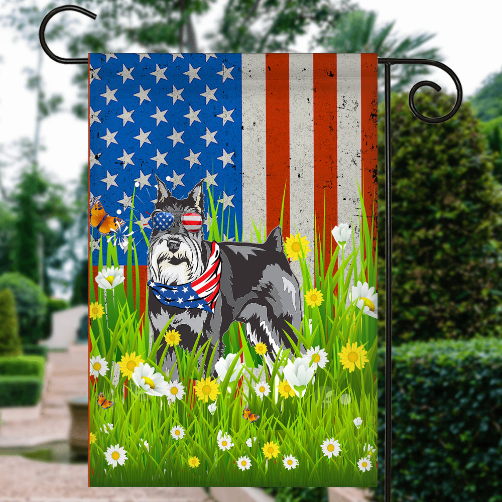Schnauzer American USA Flag 4th of July Dog Lover On Independence Day | teecentury
