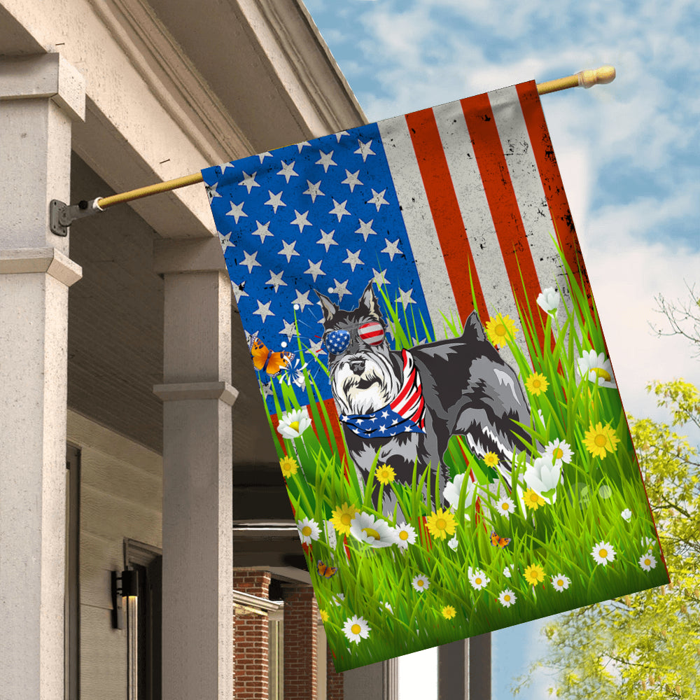 Schnauzer American USA Flag 4th of July Dog Lover On Independence Day | teecentury
