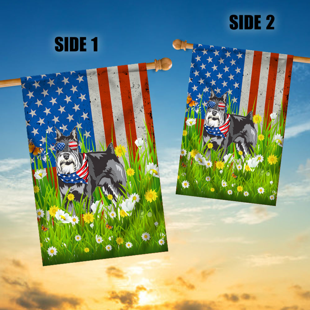 Schnauzer American USA Flag 4th of July Dog Lover On Independence Day | teecentury