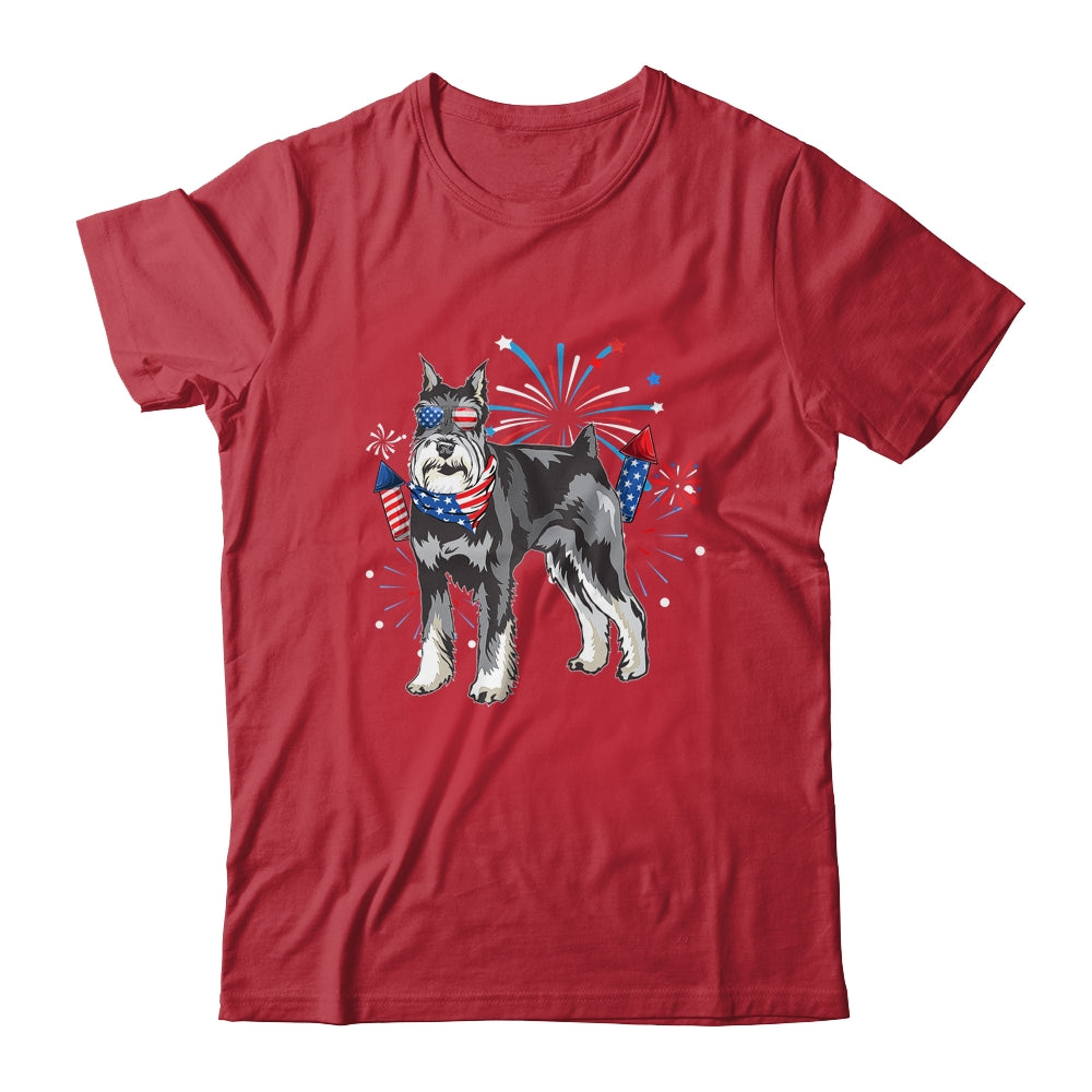 Schnauzer Dog American USA Flag 4th of July Men women Lover Shirt & Tank Top | teecentury