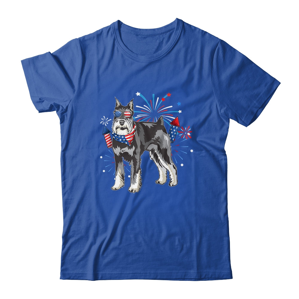 Schnauzer Dog American USA Flag 4th of July Men women Lover Shirt & Tank Top | teecentury