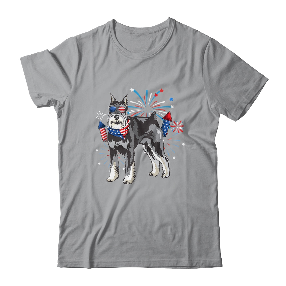 Schnauzer Dog American USA Flag 4th of July Men women Lover Shirt & Tank Top | teecentury