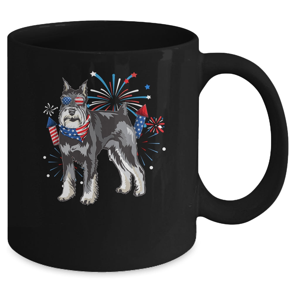 Schnauzer Dog American USA Flag 4th of July Men women Lover Mug | teecentury