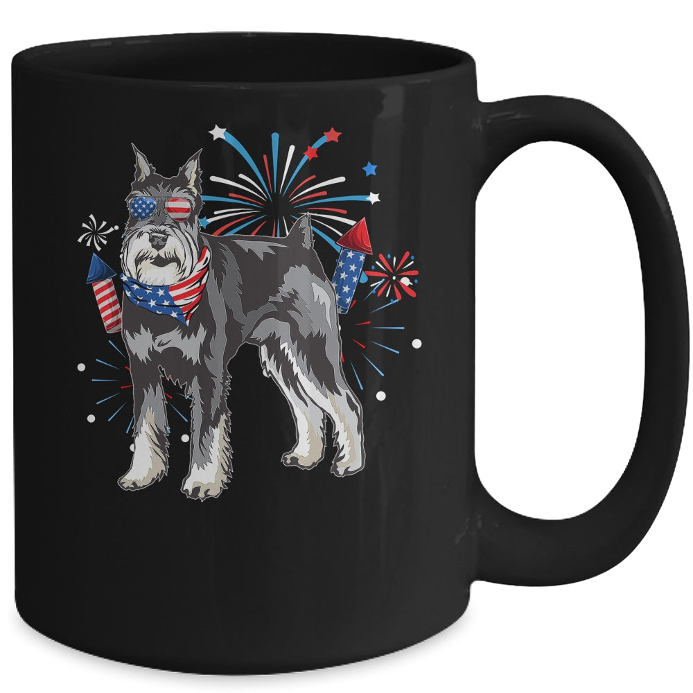 Schnauzer Dog American USA Flag 4th of July Men women Lover Mug | teecentury