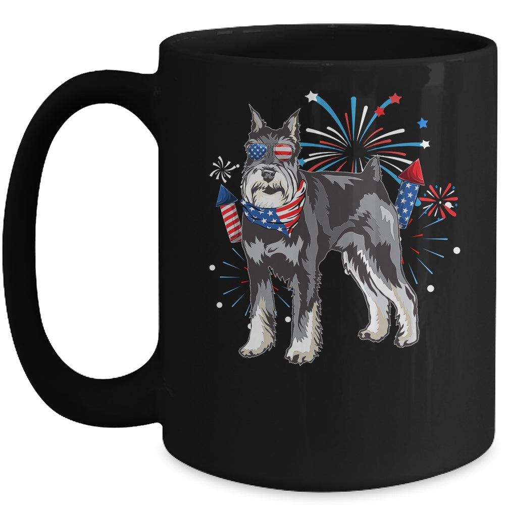 Schnauzer Dog American USA Flag 4th of July Men women Lover Mug | teecentury