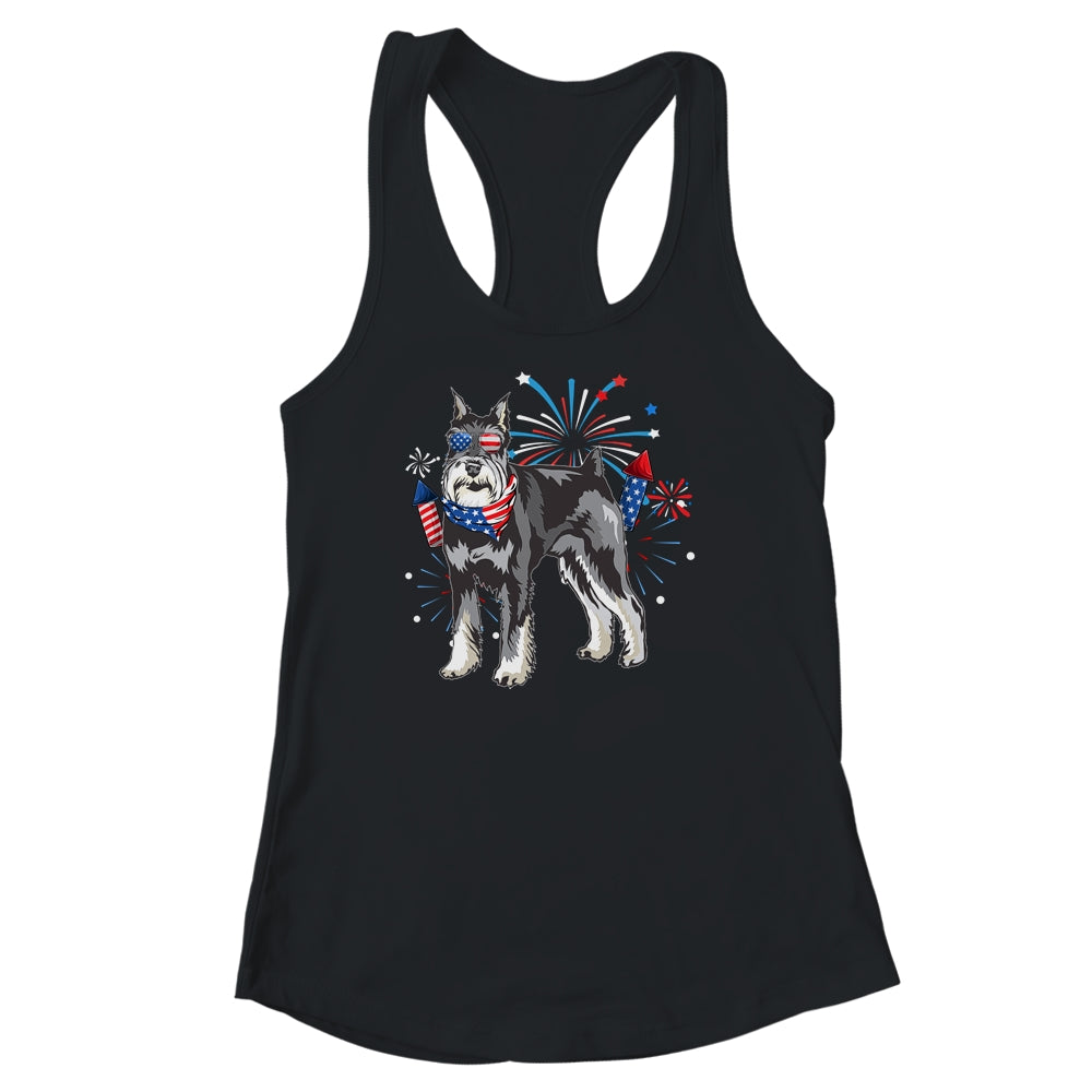 Schnauzer Dog American USA Flag 4th of July Men women Lover Shirt & Tank Top | teecentury