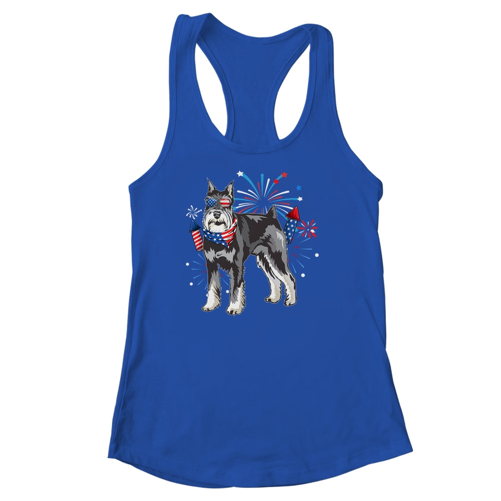 Schnauzer Dog American USA Flag 4th of July Men women Lover Shirt & Tank Top | teecentury