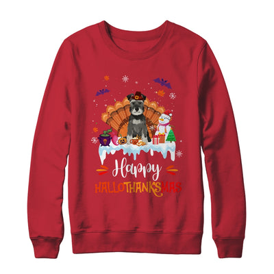 Schnauzer HalloThanksMas Halloween Thanksgiving Christmas Shirt & Sweatshirt | teecentury