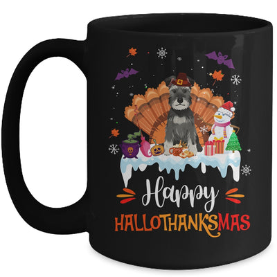 Schnauzer HalloThanksMas Halloween Thanksgiving Christmas Mug | teecentury