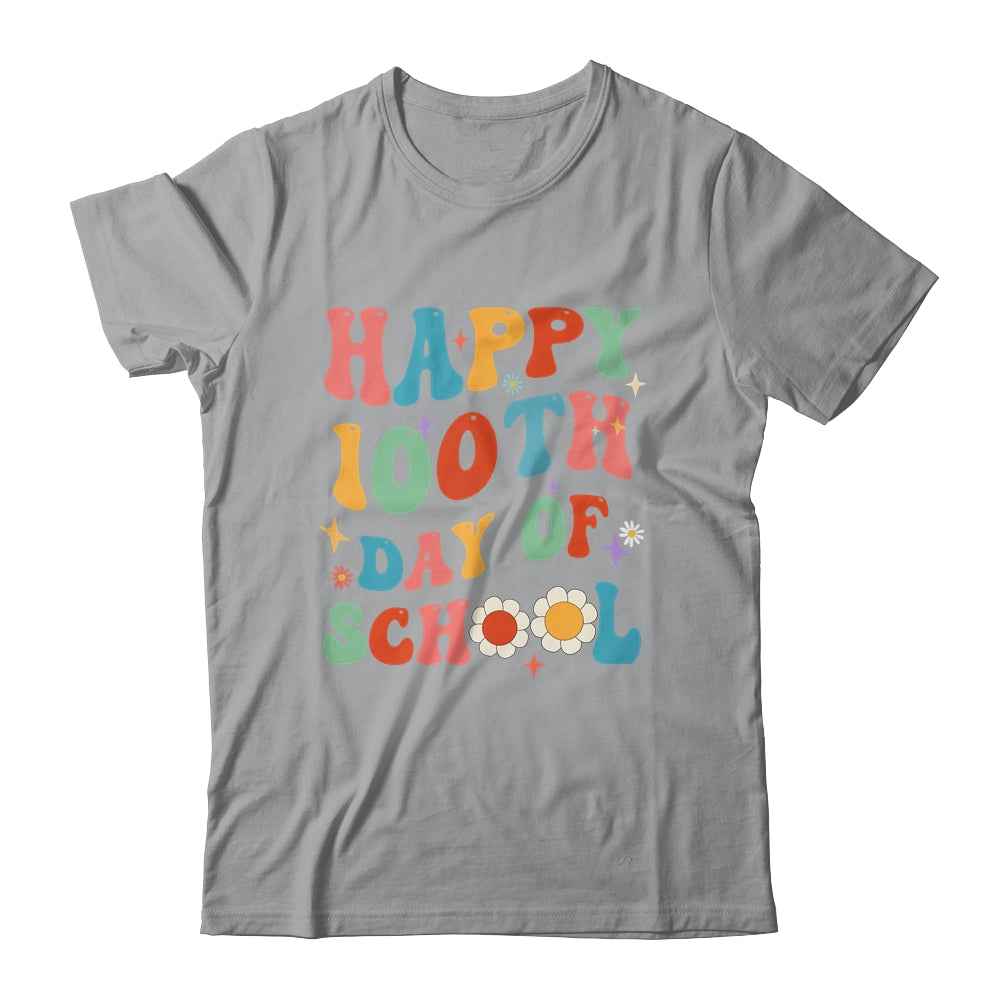 School Happy 100Th Day Of School Teachers Students Groovy Shirt & Hoodie | teecentury