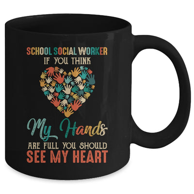 School Social Worker Appreciation Retro Sunset Teacher Women Mug | teecentury