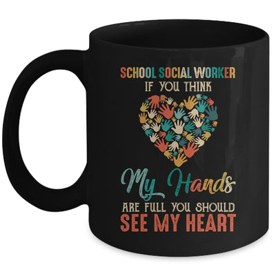 School Social Worker Appreciation Retro Sunset Teacher Women Mug | teecentury