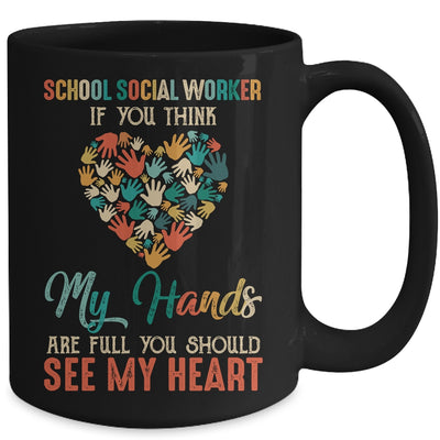 School Social Worker Appreciation Retro Sunset Teacher Women Mug | teecentury