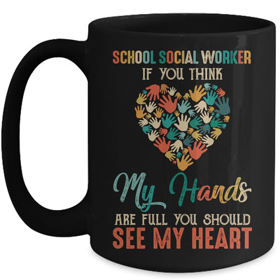 School Social Worker Appreciation Retro Sunset Teacher Women Mug | teecentury