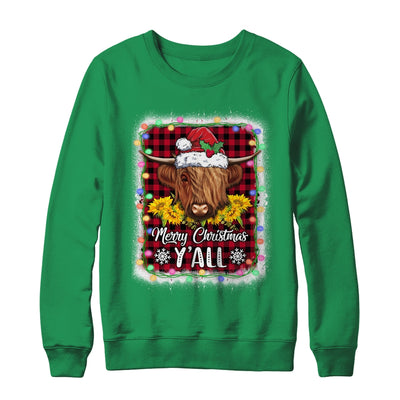 Scottish Hairy Cow Mom Heifer Merry Christmas Yall Xmas T-Shirt & Sweatshirt | Teecentury.com