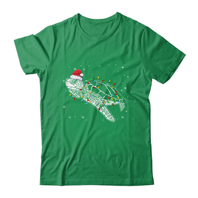Sea Turtle Christmas Lights Funny Santa Hat Merry Christmas Shirt & Sweatshirt | teecentury