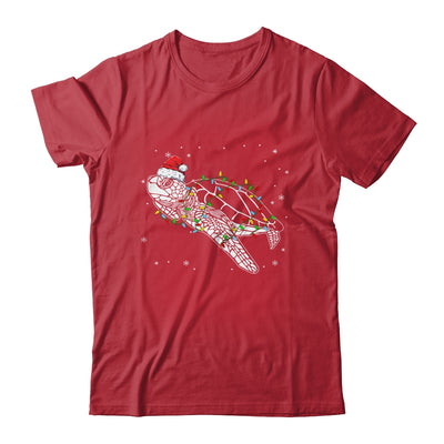 Sea Turtle Christmas Lights Funny Santa Hat Merry Christmas Shirt & Sweatshirt | teecentury