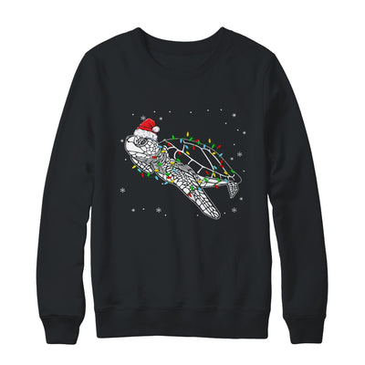 Sea Turtle Christmas Lights Funny Santa Hat Merry Christmas Shirt & Sweatshirt | teecentury