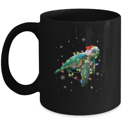 Sea Turtle Lights Funny Santa Hat Merry Christmas Mug Coffee Mug | Teecentury.com