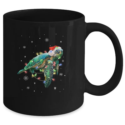 Sea Turtle Lights Funny Santa Hat Merry Christmas Mug Coffee Mug | Teecentury.com