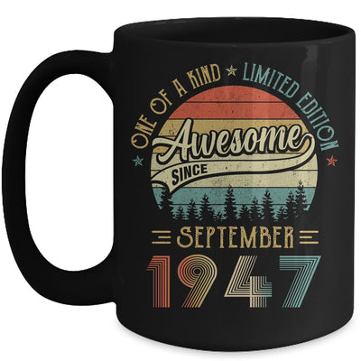 September 1947 Vintage 75 Years Old Retro 75th Birthday Mug Coffee Mug | Teecentury.com