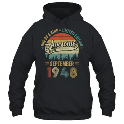 September 1948 Vintage 75 Years Old Retro 75th Birthday Shirt & Hoodie | teecentury