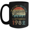 September 1982 Vintage 40 Years Old Retro 40th Birthday Mug Coffee Mug | Teecentury.com