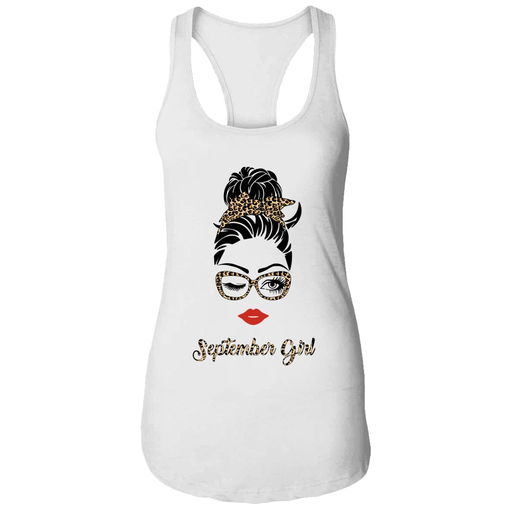 September Girl Woman Lips Eyes Lady Leopard Birthday Gift T-Shirt & Tank Top | Teecentury.com