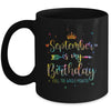 September Is My Birthday Yes The Whole Month Tie Dye Leopard Mug | teecentury