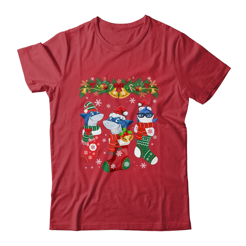 Shark Socks Christmas Funny Family Christmas Shirt & Sweatshirt | teecentury