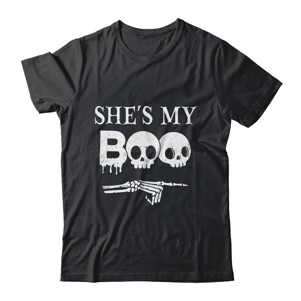 She's My Boo Skull Face Matching Halloween Couples Funny Shirt & Hoodie | teecentury