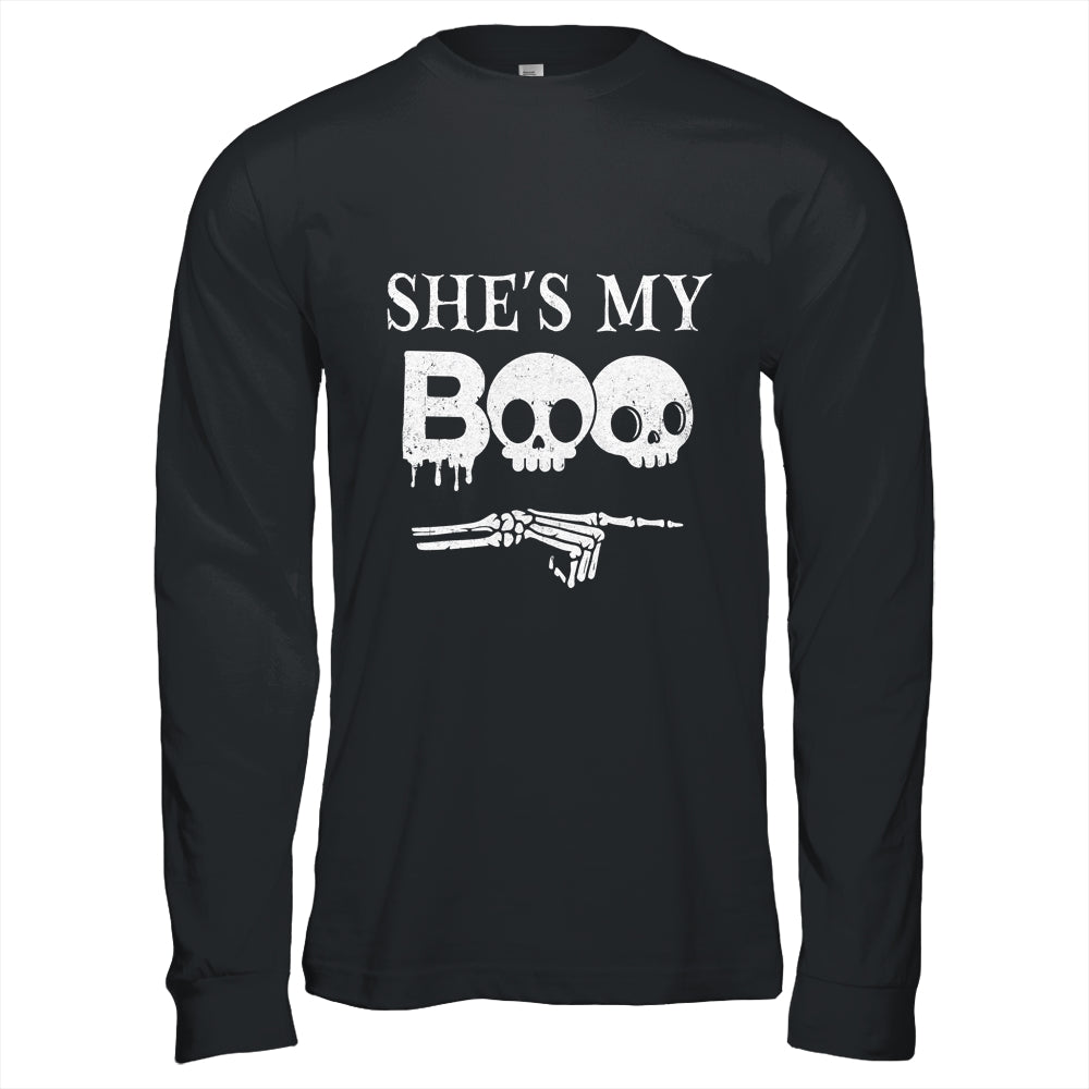 She's My Boo Skull Face Matching Halloween Couples Funny Shirt & Hoodie | teecentury