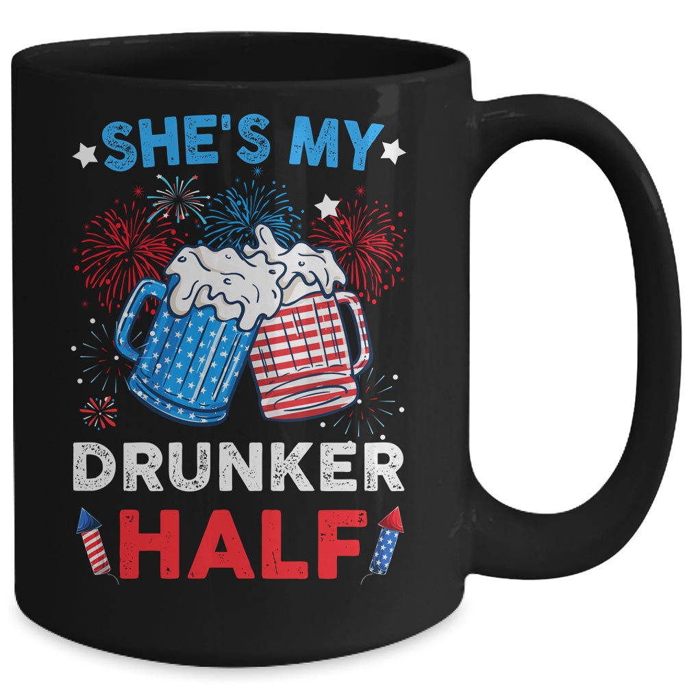 She's My Drunker Half Funny Beer Couple Matching 4th Of July Mug | teecentury