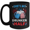 She's My Drunker Half Funny Beer Couple Matching 4th Of July Mug | teecentury