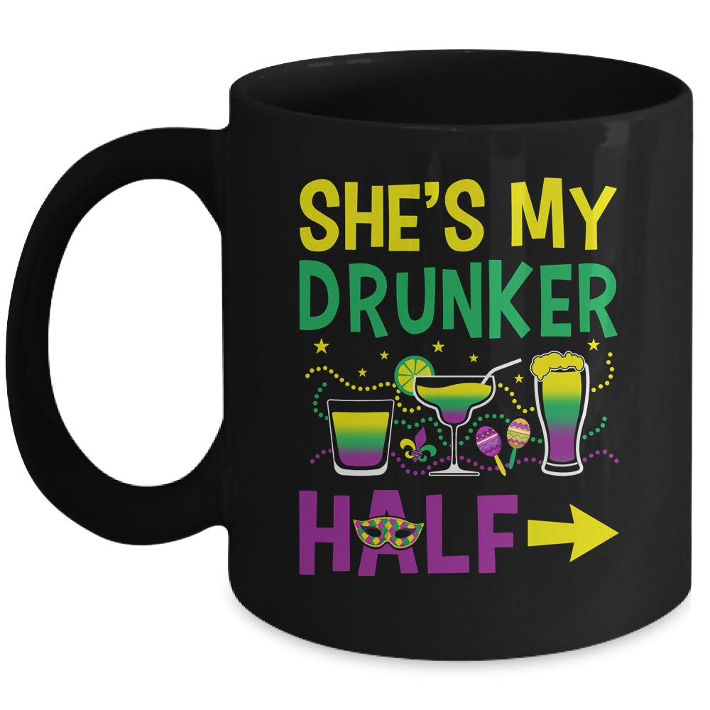 She's My Drunker Half Matching Couple Boyfriend Mardi Gras Mug | teecentury