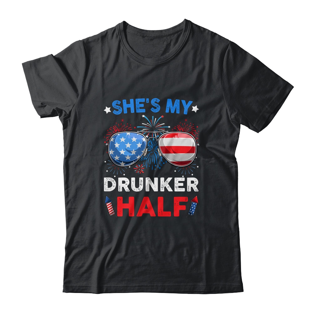 She's my Drunker Half 4th July Matching Couples Drinking Shirt & Hoodie | teecentury