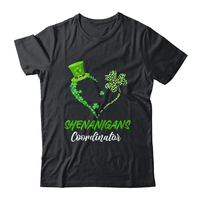 Shenanigans Coordinator Green Heart Shamrock St Patricks Day Shirt & Hoodie | teecentury