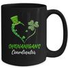 Shenanigans Coordinator Green Heart Shamrock St Patricks Day Mug | teecentury