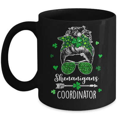 Shenanigans Coordinator Messy Bun St Patricks Day Party Mug | teecentury