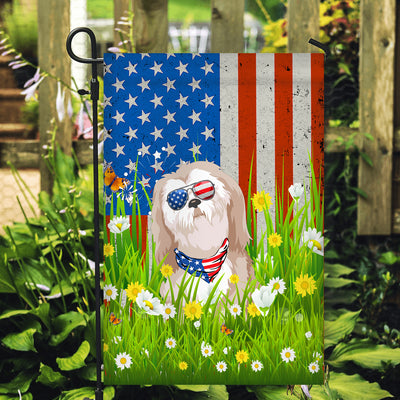Shih Tzu American USA Flag 4th of July Dog Lover On Independence Day | teecentury