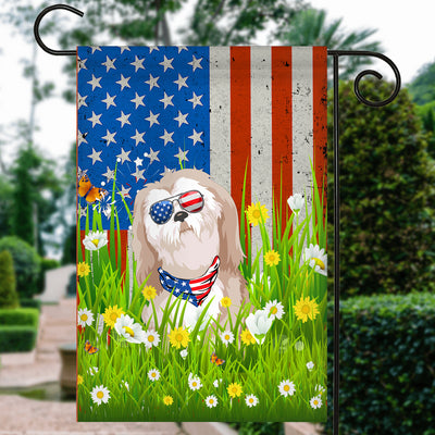 Shih Tzu American USA Flag 4th of July Dog Lover On Independence Day | teecentury