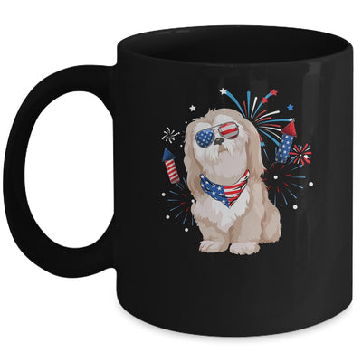 Shih Tzu Dog American USA Flag 4th of July Men women Lover Mug | teecentury