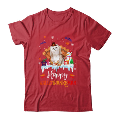 Shih Tzu HalloThanksMas Halloween Thanksgiving Christmas Shirt & Sweatshirt | teecentury