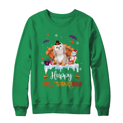 Shih Tzu HalloThanksMas Halloween Thanksgiving Christmas Shirt & Sweatshirt | teecentury