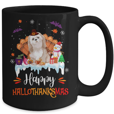 Shih Tzu HalloThanksMas Halloween Thanksgiving Christmas Mug | teecentury
