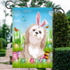 Shih Tzu Happy Easter Day Holiday Flag Funny Dog Dog Wear Bunny Ears Headband Cute for Home Decor | teecentury