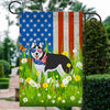 Siberian Husky American USA Flag 4th of July Dog Lover On Independence Day | teecentury