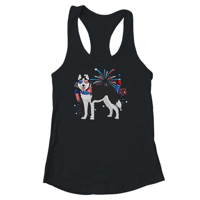 Siberian Husky Dog American USA Flag 4th of July women Lover Shirt & Tank Top | teecentury