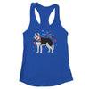 Siberian Husky Dog American USA Flag 4th of July women Lover Shirt & Tank Top | teecentury