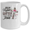 Silly Rabbit Easter Is For Jesus Easter Day Leopard Cross Mug | teecentury